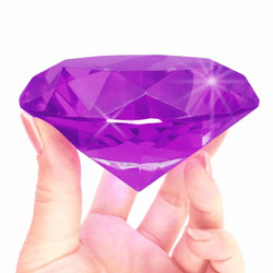 クリスタルガラス　ダイヤモンド　ピンク