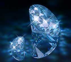 クリスタルガラス　ダイヤモンド　ブルー